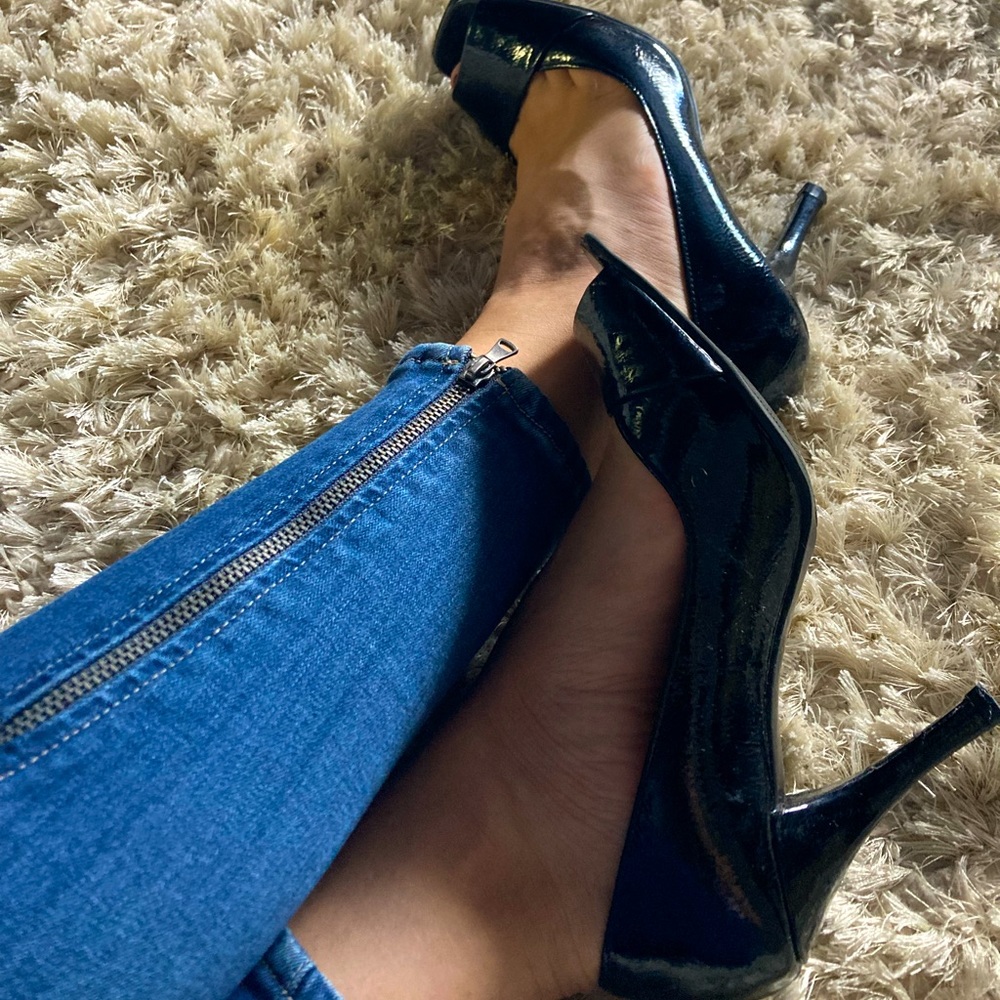 8 size black high heels